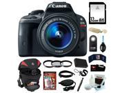 Canon sl1 Canon EOS Rebel SL1 18MP Digital SLR with 18 55mm EF S IS STM Lens and 3 inch Touch Screen 32GB SDHC Replacement LP E12 Battery Card Reader Ta