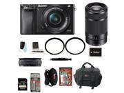 Sony Alpha A6000 Mirrorless Digital Camera with 16 50mm and 55 210mm Lens Bundle and 64GB Deluxe Accessory Kit