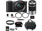 Sony a5000 Alpha A5000 Mirrorless Digital Camera Black with 16 50mm and 55 210mm Lens Bundle and 32GB Best Mirrorless Camera Kit