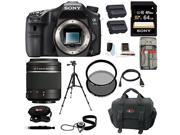 Sony A77 II Digital SLR Camera Body Only with Sony DSLR SAL 55200 2 SAL 55 200mm F4 5.6 Sam Lens and 64GB Deluxe Accessory Kit