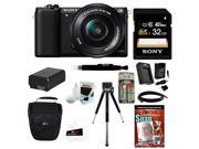 Sony a5100 Alpha a5100 ILCE5100L B with 16 50mm Lens 24MP Mirrorless Interchangeable Lens Digital Camera Black 16GB Bundle