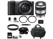 Sony a5000 Sony Alpha A5000 Mirrorless Digital Camera Black with 16 50mm and 18 200mm Lens Bundle and 32GB Deluxe Accessory Kit