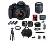 Canon EOS Rebel T5 DSLR Camera with EF S 18 55mm IS II Lens 32GB Memory Card Extra Battery Pack Deluxe Accessory Kit