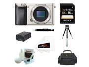 Sony a6000 Alpha A6000 Mirrorless Digital Camera Body Silver with 16GB Deluxe Accessory Kit