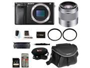 Sony a6000 Alpha A6000 Mirrorless Digital Camera Body with 50mm Lens Bundle and 32GB Deluxe Accessory Kit