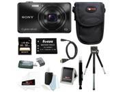 Sony DSC WX220 DSCWX220 B 18.2 MP Digital Camera with 2.7 Inch LCD Black with Sony 32GB SDHC Card Replacement NP BN1 Battery and Deluxe Accessory Bundle