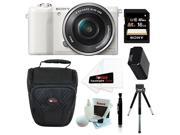 Sony a5100 Alpha a5100 ILCE5100L W with 16 50mm Lens 24MP Mirrorless Interchangeable Lens Digital Camera White 16GB Bundle