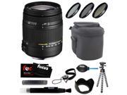 Sigma 18 250mm f3.5 6.3 DC MACRO OS HSM for Canon Digital SLR Cameras with Lens Hood 62mm 3 Piece Filter Kit Deluxe Accessory Kit