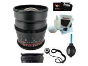 Rokinon 24mm T1.5 Cine Lens for Canon EF Mount Lens Band Black 5 Piece Deluxe Cleaning and Care Kit Micro Fiber Cleaning Cloth Lens Cap Keeper Prof