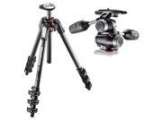 Manfrotto MT190CXPRO4 4 Section Carbon Fiber Tripod Legs with Q90 Column with X PRO 3 Way Head with Retractable Levers and Friction Controls Bundle