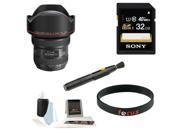 Canon EF 11 24mm F4L USM Ultra Wide Zoom Lens with 32GB Accessory Bundle