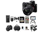 Sony a7K Full Frame Interchangeable Digital Lens Camera with 28 70mm Lens Sony SF64UY2TQ 64GB Memory Card Sony HVL F32M External Flash Genuine leather cas