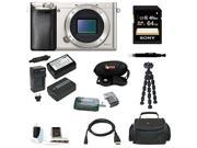 Sony a6000 Sony Alpha A6000 Mirrorless Digital Camera Body Silver with 64GB Deluxe Accessory Kit
