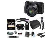 Canon M3 Canon EOS M3 Mirrorless Camera with EF M 18 55mm Lens Black Sony 64GB SD Card 52mm Filter Kit DSLR Case and Deluxe Accessory Bundle