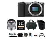 Sony a5100 Sony Alpha a5100 24.3 Megapixel Mirrorless Interchangeable Lens Black Digital Camera Body Only with 50mm OSS Lens Silver and Accessory Bundle