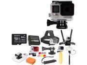 GoPro HERO4 Black with 64GB Micro SDXC and Deluxe Accessory Bundle