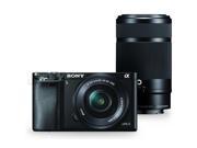 Sony Alpha a6000 Mirrorless Camera w 16 50mm E55 210mm f 4.5 6.3 Zoom Lenses