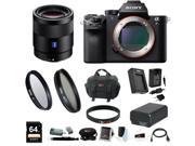 Sony Alpha a7SII Mirrorless Digital Camera with 55mm Lens and 64GB SDXC Accessory Bundle