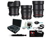 Rokinon Cine DS Wide Angle Bundle Lens Kit 14mm 24mm 35mm for Canon EF