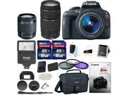 Canon Rebel SL1 w 18 55 75 300mm lenses Promotional Holiday Bundle