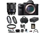 Sony Alpha a7SII Mirrorless Digital Camera with 16 35mm Lens and 64GB SDXC Accessory Bundle