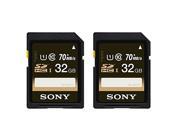 Sony 32GB SDHC Class 10 UHS 1 Memory Cards 2 Pack