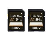 Sony 64GB SDXC Class 10 UHS 1 Memory Cards 2 Pack
