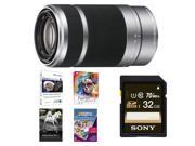 Sony E 55 210mm F4.5 6.3 Lens for Sony E Mount Cameras Silver Premium Bundle