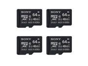 Sony 64GB Micro SDXC Class 10 Memory Card with SD Adapter 4 Pack