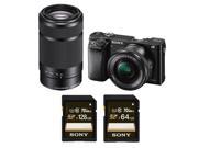 Sony Alpha a6000 Mirrorless Camera w 16 50mm 55 210mm Lens Bundle