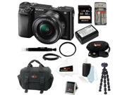 Sony Alpha a6000 ILCE 6000L B ILCE6000LB 24.3 Interchangeable Lens Camera with 16 50mm Power Zoom Lens Sony 32GB SDHC Card Camera Bag Tiffen 4.05mm UV P