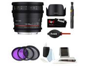 Rokinon DS 50mm T1.5 Cine Lens for Canon EF w Accessory Filter Bundle