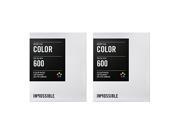 The Impossible Project Color Film for Polaroid 600 Type Camera with Silver Frame 2 Pack