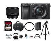 Sony Alpha a6300 Digital Camera w 16 50mm Lens FE 50mm Lens w Focus Bundle
