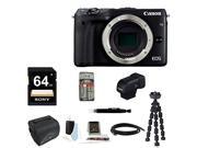 Canon EOS M3 Mirrorless Digital Camera Body Only w EVF DC1 Electronic Viewfinder 64GB SD Card Bundle