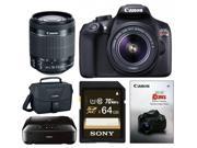 Canon Rebel T6 DSLR w 18 55mm lens and FREE Canon Printer and Accessory Bundle