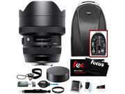 Sigma 12 24mm f 4 DG HSM Art Lens for Canon EF with Focus Accessory Bundle