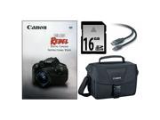Canon EOS Rebel Instructional Video w Canon EOS Shoulder Bag 16GB SD Card Bundle