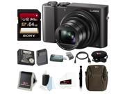 Panasonic Lumix DMC ZS100 Digital Camera Black w ZS60 ZS100 Travel Bundle 64GB Accessory Bundle