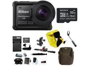 Nikon KeyMission 170 Wi Fi 4K Action Camera w 32GB SD Card Bike Accessory Kit