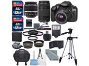 Canon EOS Rebel T6 DSLR Camera with 18 55mm EF 75 300mm Lens and Deluxe Bundle