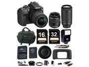 Nikon D3400 DSLR Camera with 18 55 and 70 300mm Lenses promotional Holiday Kit
