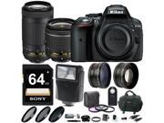 Nikon D5300 DSLR Camera with 18 55 and 70 300 Nikkor Lens 64GB card and Kit