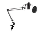 MXL 770 Condenser Microphone with Knox Suspension Boom Arm Stand and Pop Filter
