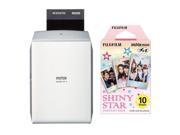 Fujifilm Instax Share Sivler Smartphone Printer with Shiny Star Film (10 EXP)