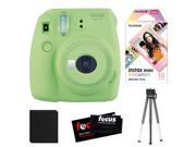 Fujifilm Instax Mini 9 (Lime Green) w/Macaron Film , Photo Album & Tripod Kit
