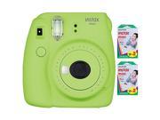 Fujifilm Instax Mini 9 Instant Camera (Lime Green) with Instax Mini Film (40 Sheets)