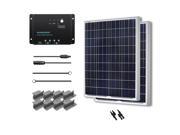 Renogy 200 Watts 12 Volts Polycrystalline Solar Starter Kit 200W Solar Panel Off Grid Kit 200W Solar Kit for RV Boat and Camping