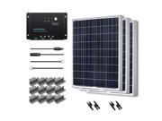 Renogy 300 Watts 12 Volts Polycrystalline Solar Starter Kit 300W Solar Panel Off Grid Kit 300W Solar Kit for RV Boat and Camping