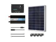 Renogy 100 Watt 12 Volt Polycrystalline Solar Complete Kit w 30A PWM Charge Controller